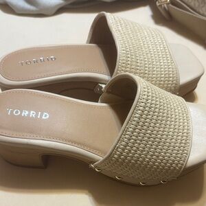 Torrid Beige Woven Mules
